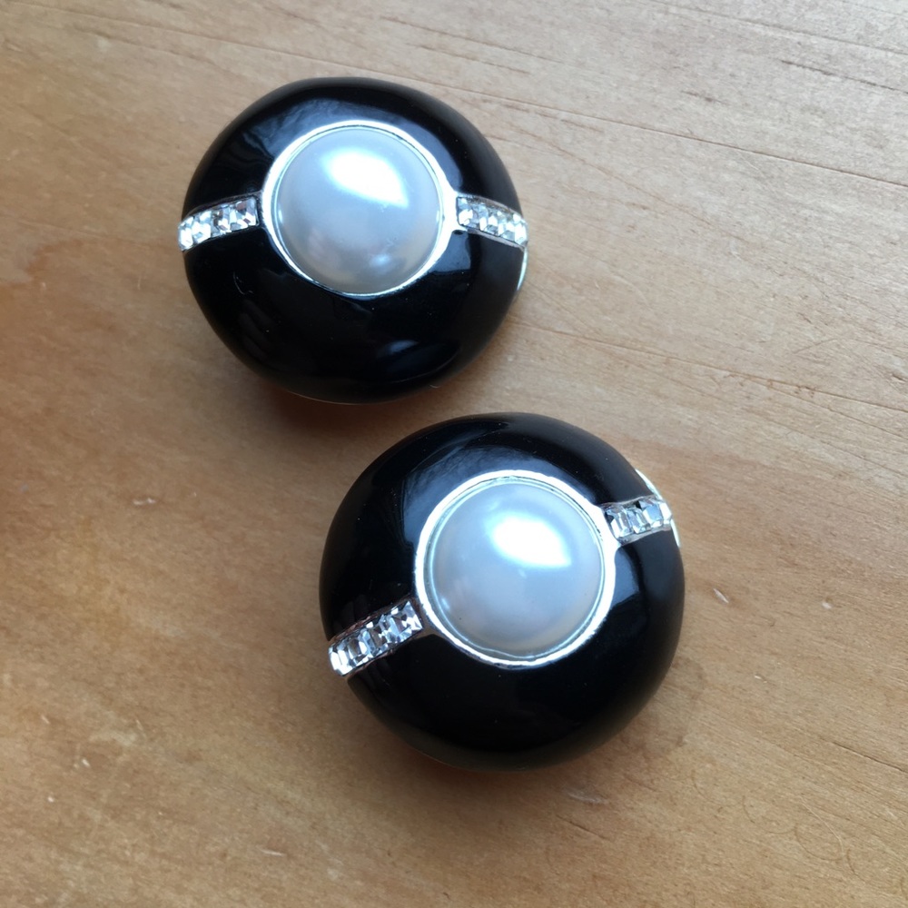 Vtg 80s Kenneth Jay Lane Signed Enamel Earrings - image 5
